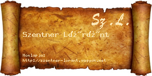 Szentner Lóránt névjegykártya