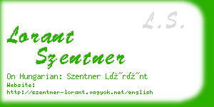 lorant szentner business card